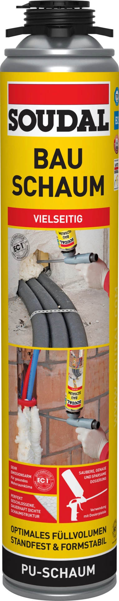 Soudal Bauschaum B2 (Pistolenschaum), 750ml 3 Soudal Bauschaum B2 (Pistolenschaum), 750ml