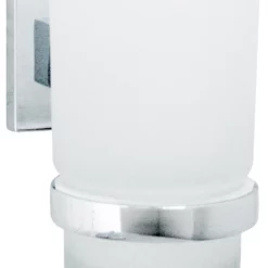 Wenko Verkaufsgeschäft 20 FACKELMANN Glas Mit Halter Mare Chrom-Glanz, 19X17X3 Cm