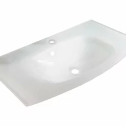 FACKELMANN LUGANO Glasbecken Weiss, Geschw., 80x15,5x46 Cm