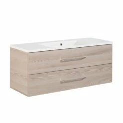 Fackelmann B.clever Becken+Waschtischunterschrank - Alaska-Esche | 120X51X46 Cm