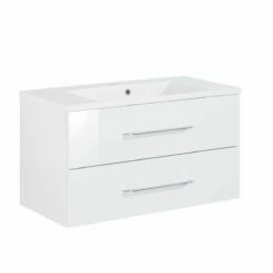 Fackelmann B.clever Becken+Waschtischunterschrank - Weiss | 90X51X46 Cm