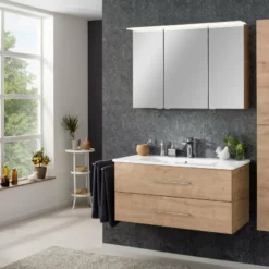 Fackelmann B.perfekt Spiegelschrank, Led-Box+Leuchte - Asteiche | 100x69,5x23,5 Cm | 3 Türen 8 Fackelmann B.perfekt Spiegelschrank, Led-Box+Leuchte - Asteiche | 100x69,5x23,5 Cm | 3 Türen -Wenko Verkaufsgeschäft 2084863 b perfekt spiegelschrank led box leuchte 2