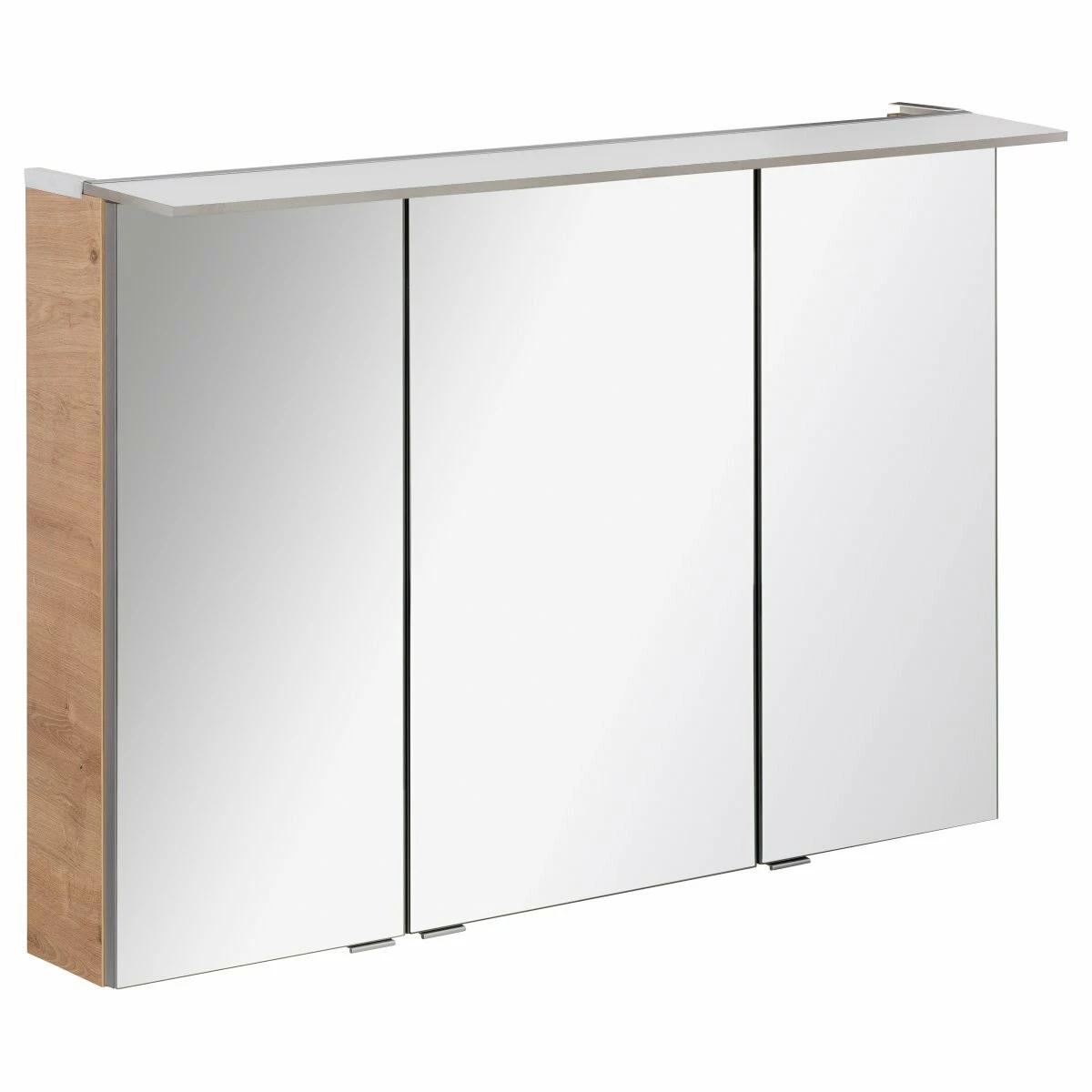 Fackelmann B.perfekt Spiegelschrank, Led-Box+Leuchte - Asteiche | 100x69,5x23,5 Cm | 3 Türen 3 Fackelmann B.perfekt Spiegelschrank, Led-Box+Leuchte - Asteiche | 100x69,5x23,5 Cm | 3 Türen
