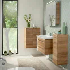 Fackelmann MILANO Spiegelschrank, 3Türen, LED-Leuchte - Asteiche | 90x78x16 Cm -Wenko Verkaufsgeschäft 2160098 milano spiegelschrank 3tueren led leuchte 2