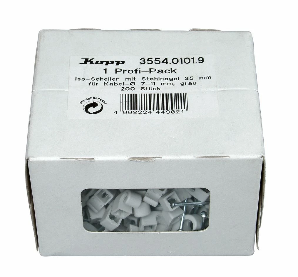 Kopp Iso-Schellen Mit Gestifteten Stahlnadeln 7-11 Mm 200 Stück Packung