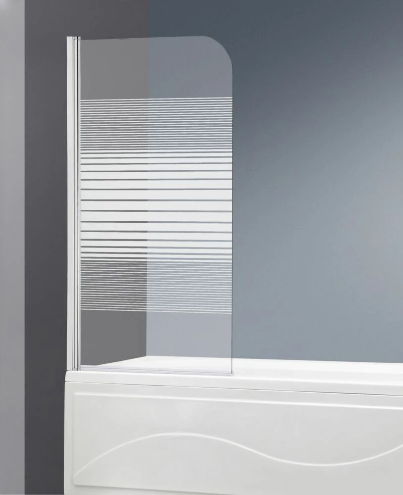 WELLWATER Badewannenabtrennung 80x140cm, Schwenkabr - Streifendesign 3 WELLWATER Badewannenabtrennung 80x140cm, Schwenkabr - Streifendesign – Bild 2