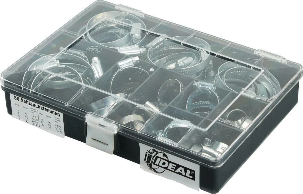 Schlauchschellen-Set W1 12mm Sortiert IDEAL-Schlemper 3 Schlauchschellen-Set W1 12mm Sortiert IDEAL-Schlemper