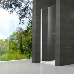 WELLWATER Smart Dusch-Drehtür, Alunatur - 90x195cm