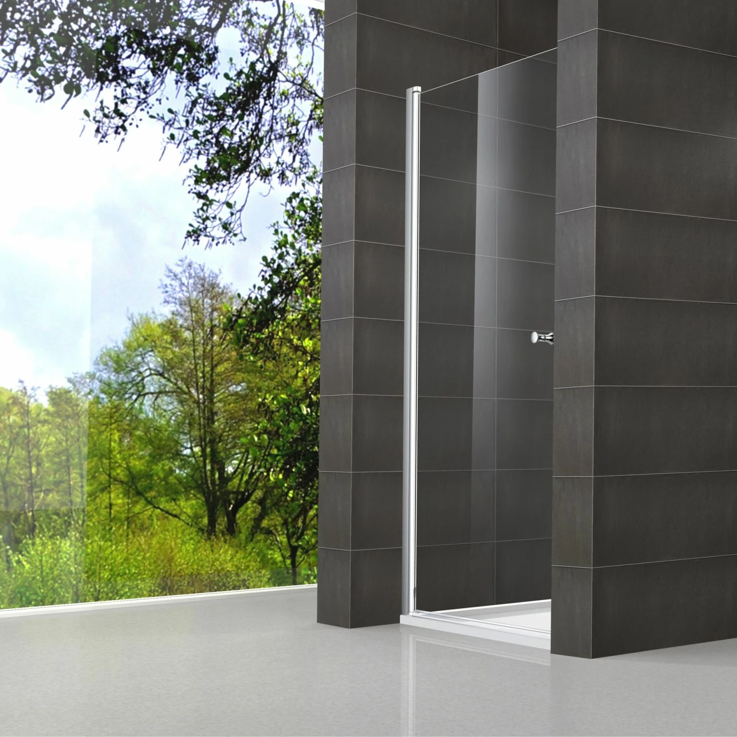 WELLWATER Smart Dusch-Drehtür, Alunatur - 90x195cm 3 WELLWATER Smart Dusch-Drehtür, Alunatur - 90x195cm